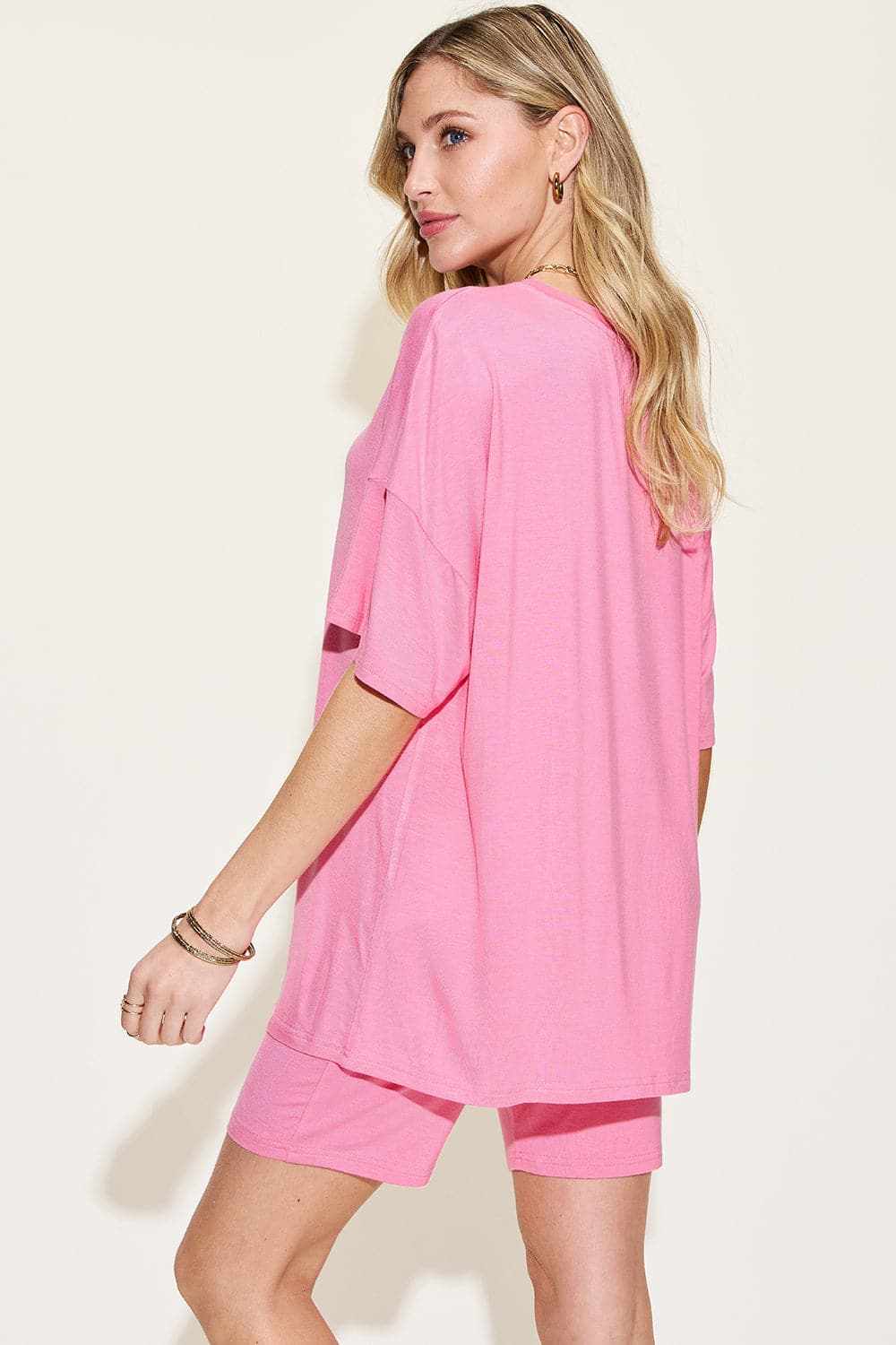 Basic Bae v-neck t-shirt & shorts set - Love Salve